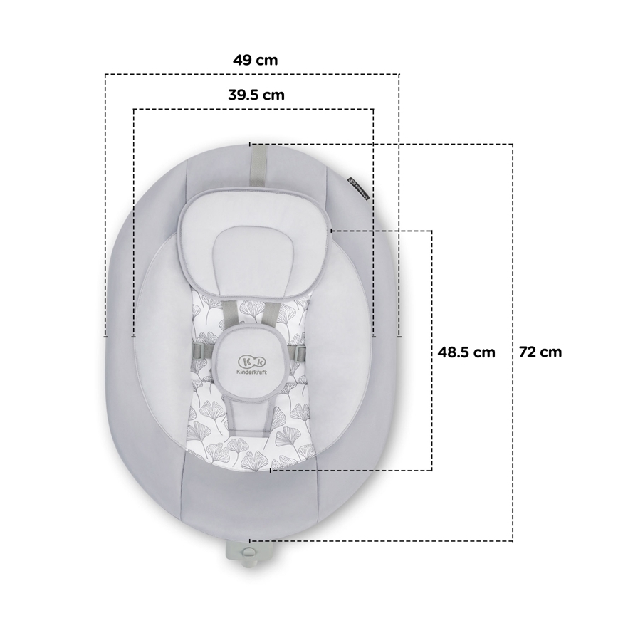 KINDERKRAFT - Columpio vibrador para bebés con melodía 2en1 LULI