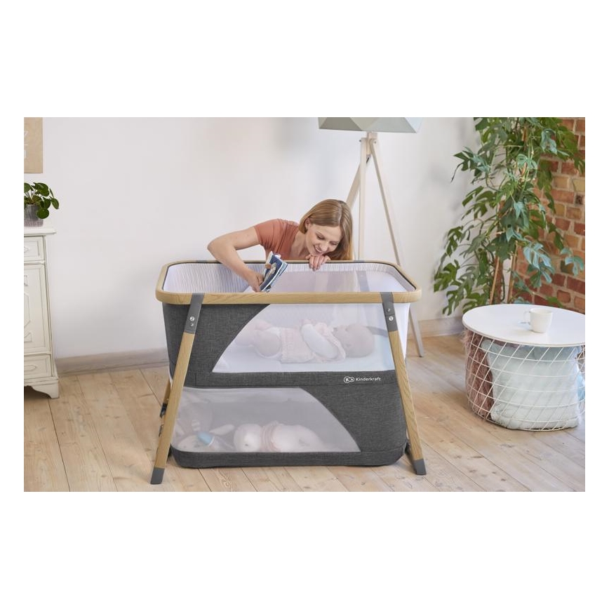 KINDERKRAFT - Cuna de viaje 4en1 SOFI gris