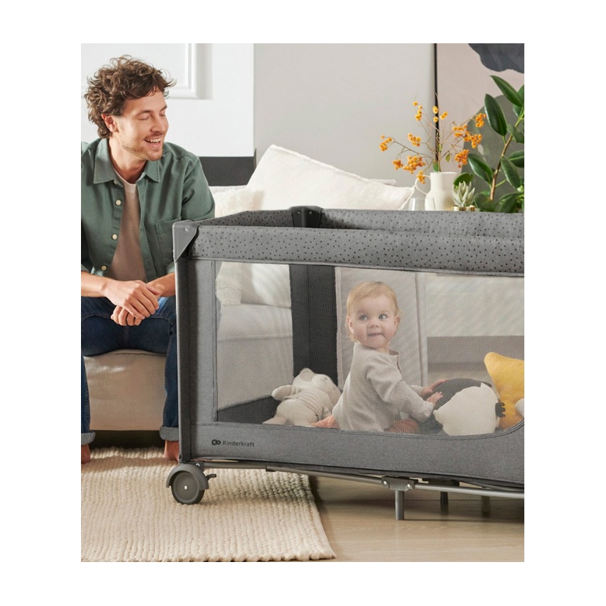 KINDERKRAFT - Cuna de viaje JOY 2 gris