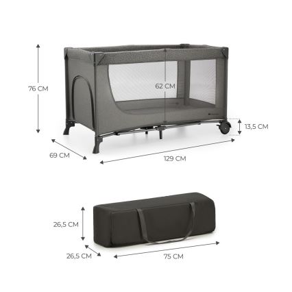 KINDERKRAFT - Cuna de viaje JOY 2 gris