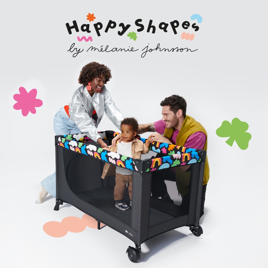 KINDERKRAFT - Cuna de viaje JOY 2 Happy shapes