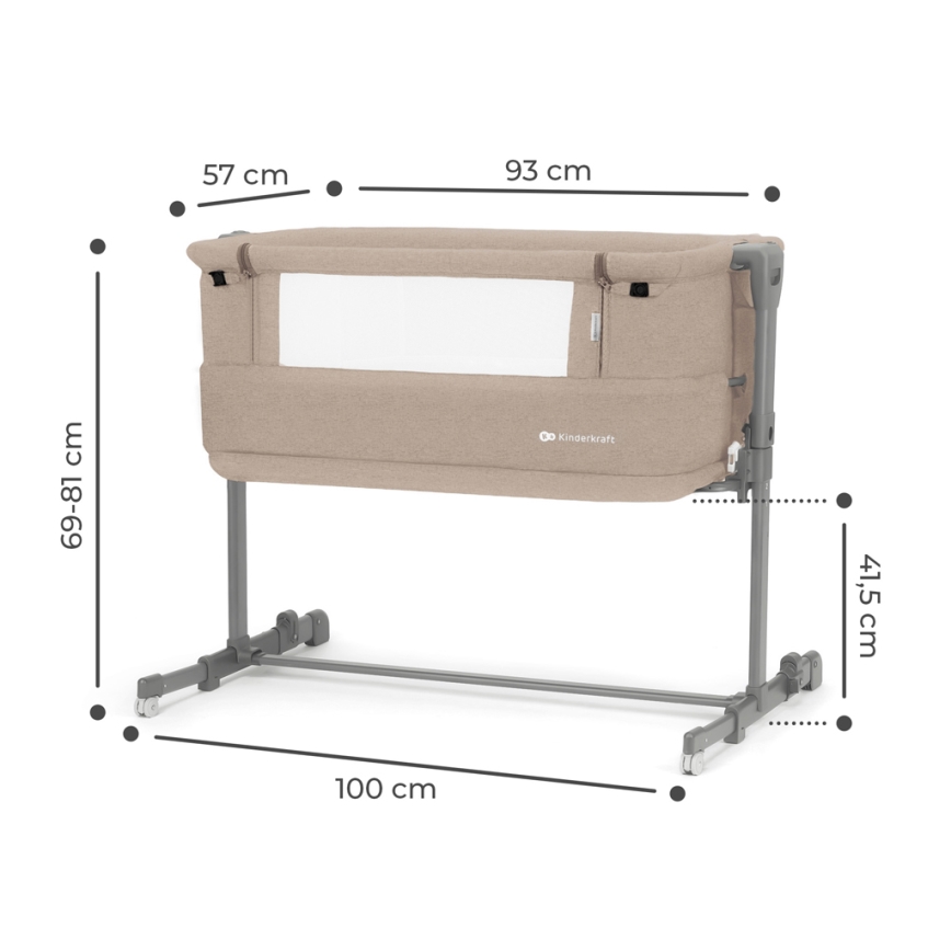KINDERKRAFT - Cuna para bebé NESTE GROW beige