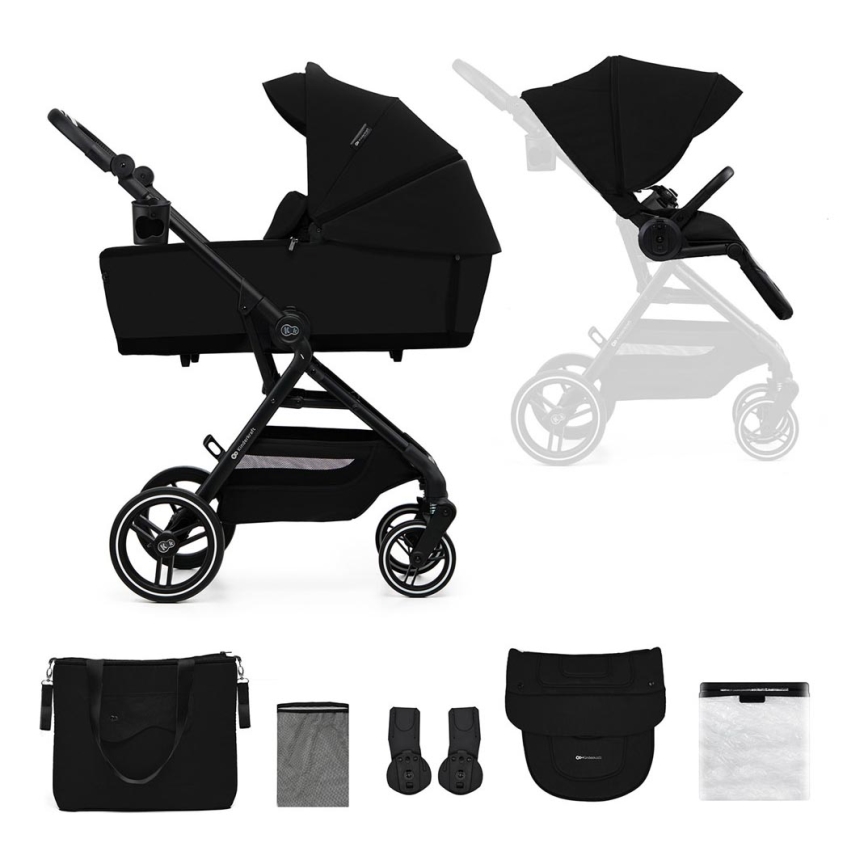 KINDERKRAFT SELECT - Cochecito combinado 2en1 YOXI Pure negro