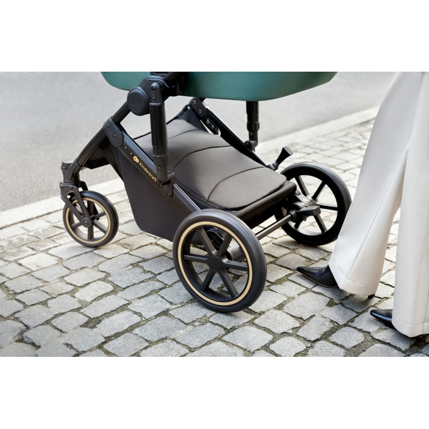KINDERKRAFT SELECT - Cochecito combinado 3en1 PRIME 2 Premium Dark verde + silla de coche