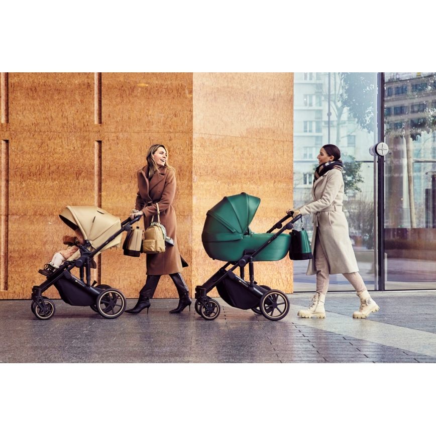 KINDERKRAFT SELECT - Cochecito combinado 3en1 PRIME 2 Premium Sandrose beige + silla de coche