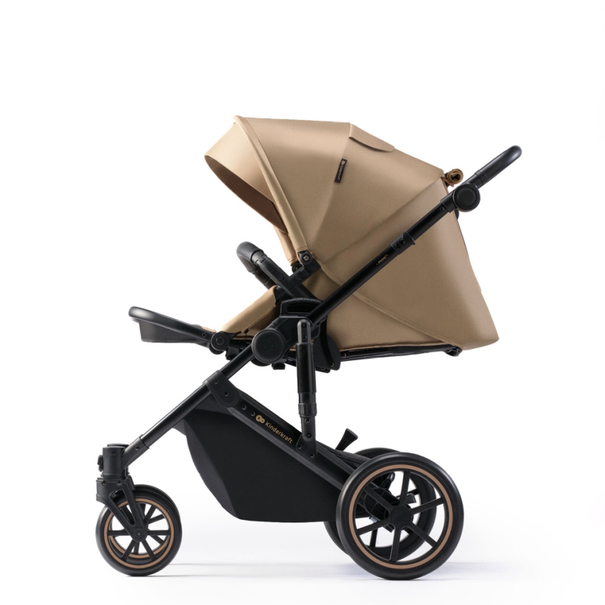KINDERKRAFT SELECT - Cochecito combinado 3en1 PRIME 2 Premium Sandrose beige + silla de coche