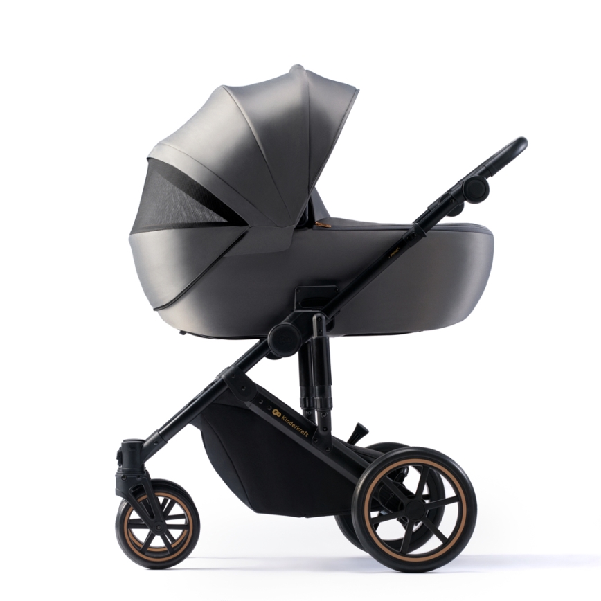 KINDERKRAFT SELECT - Cochecito combinado 3en1 PRIME 2 Premium Shadow gris + silla de coche