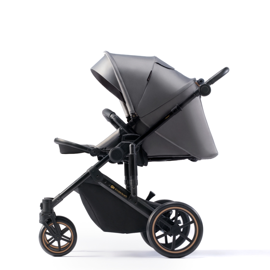 KINDERKRAFT SELECT - Cochecito combinado 3en1 PRIME 2 Premium Shadow gris + silla de coche