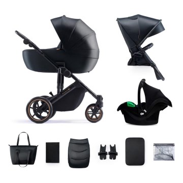 KINDERKRAFT SELECT - Cochecito combinado 3en1 PRIME 2 Premium Venezian negro + silla de coche