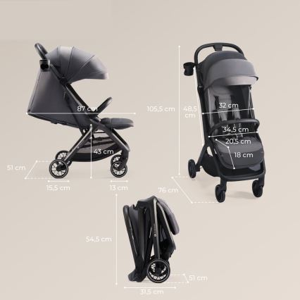 KINDERKRAFT SELECT - Cochecito NUBI 2 gris