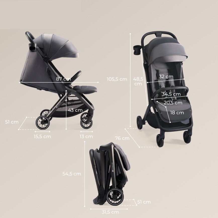 KINDERKRAFT SELECT - Cochecito NUBI 2 gris