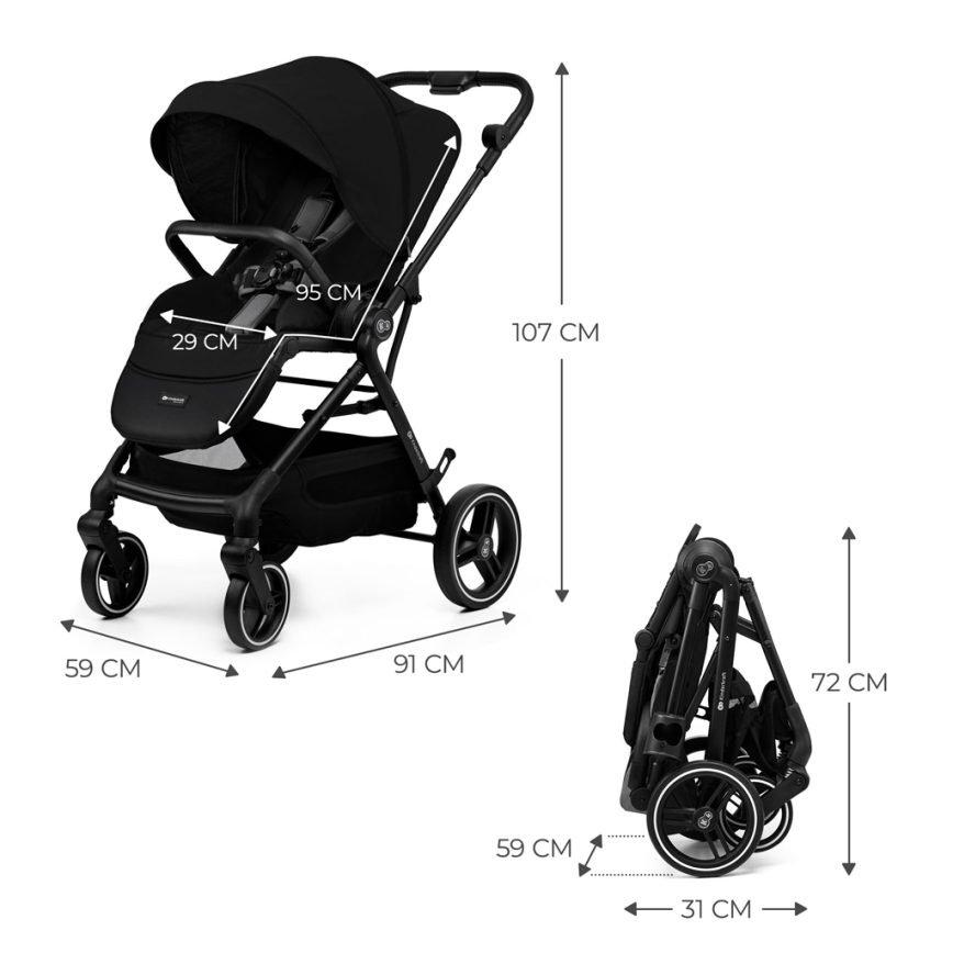 KINDERKRAFT SELECT - Cochecito YOXI Pure negro