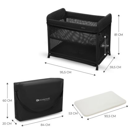 KINDERKRAFT SELECT - Cuna de viaje MOON DREAM negro