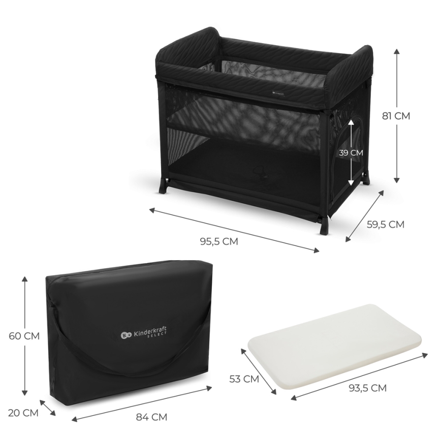 KINDERKRAFT SELECT - Cuna de viaje MOON DREAM negro