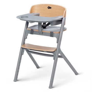 KINDERKRAFT SELECT - Silla de comedor para niños 3en1 LIVY Premium roble