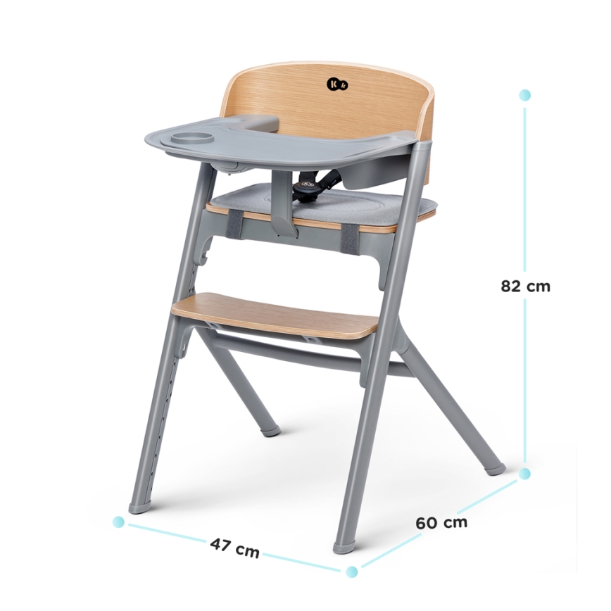 KINDERKRAFT SELECT - Silla de comedor para niños 3en1 LIVY Premium roble