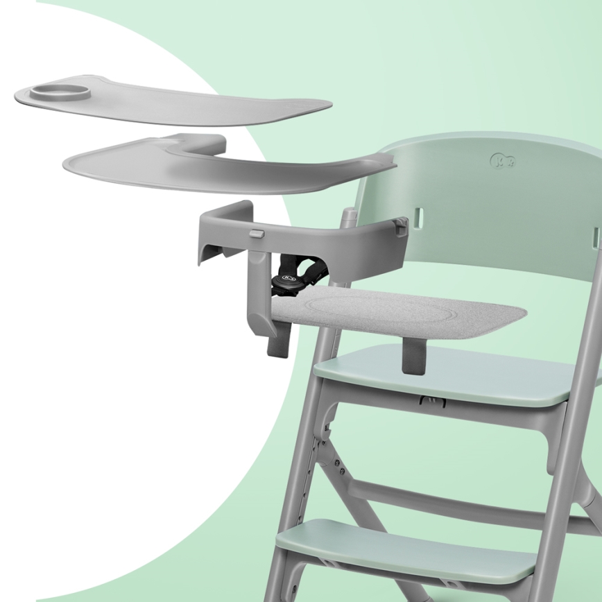 KINDERKRAFT SELECT - Silla de comedor para niños 3en1 LIVY Premium verde oliva