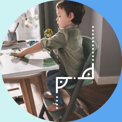 KINDERKRAFT SELECT - Silla de comedor para niños 3en1 LIVY Premium Olive Verde + tumbona CALMEE