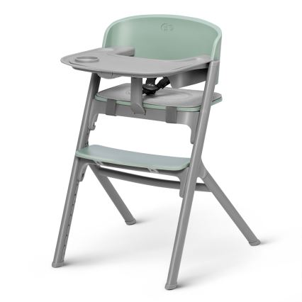 KINDERKRAFT SELECT - Silla de comedor para niños 3en1 LIVY Premium Olive Verde + tumbona CALMEE