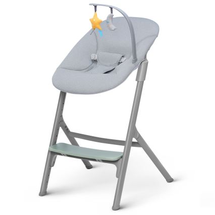 KINDERKRAFT SELECT - Silla de comedor para niños 3en1 LIVY Premium Olive Verde + tumbona CALMEE