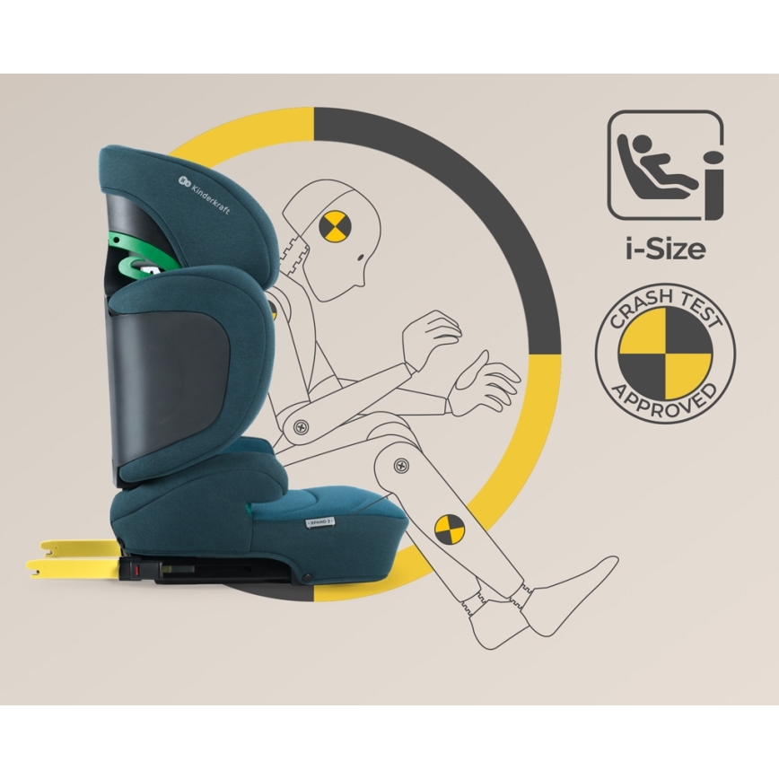 KINDERKRAFT SELECT - Silla para coche XPAND 2 i-Tamaño (100-150 cm) Premium Harbour azul