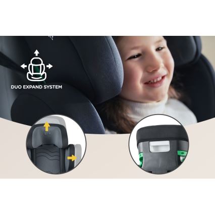 KINDERKRAFT SELECT - Silla para coche XPAND 2 i-Tamaño (100-150cm) Premium Graphite negro