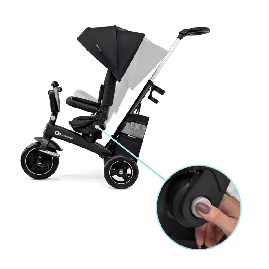 KINDERKRAFT SELECT - Triciclo infantil 5en1 EASYTWIST Premium negro