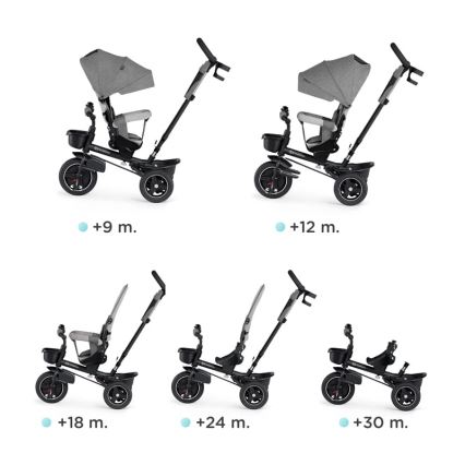 KINDERKRAFT - Triciclo infantil 5en1 SPINSTEP gris