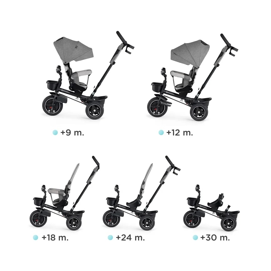 KINDERKRAFT - Triciclo infantil 5en1 SPINSTEP gris