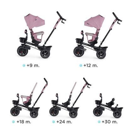 KINDERKRAFT - Triciclo infantil 5en1 SPINSTEP rosa