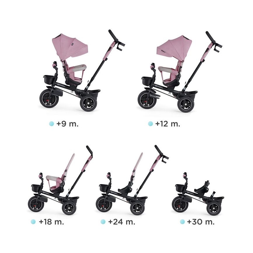 KINDERKRAFT - Triciclo infantil 5en1 SPINSTEP rosa