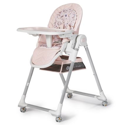 KINDERKRAFT - Silla de comedor infantil 2en1 LASTREE rosa/blanco