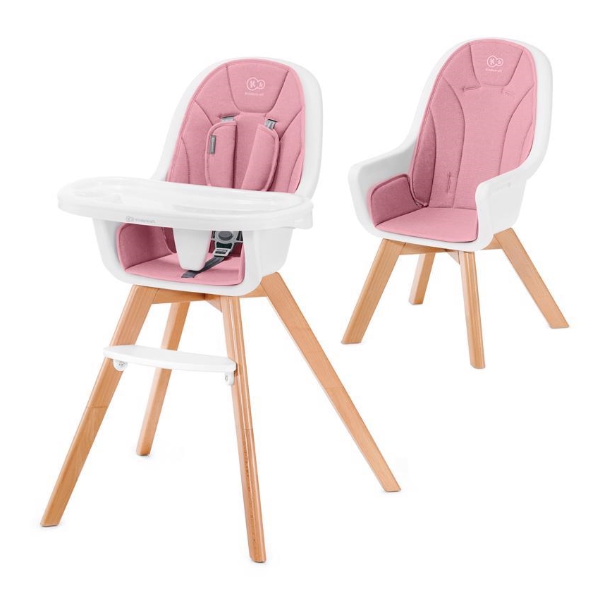 KINDERKRAFT - Silla de comedor infantil 2en1 TIXI rosa