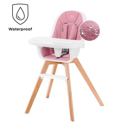 KINDERKRAFT - Silla de comedor infantil 2en1 TIXI rosa