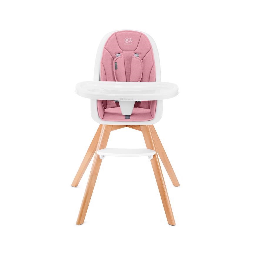 KINDERKRAFT - Silla de comedor infantil 2en1 TIXI rosa