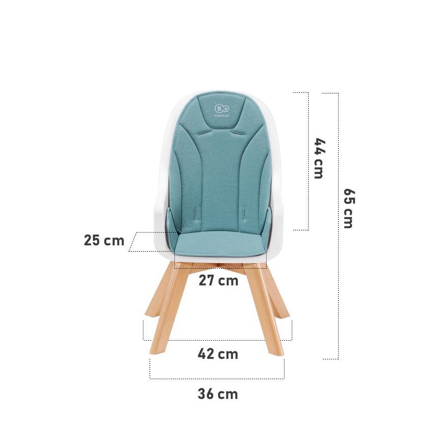 KINDERKRAFT - Silla de comedor infantil 2en1 TIXI rosa