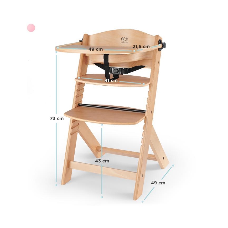 KINDERKRAFT - Silla de comedor para niños ENOCK blanco