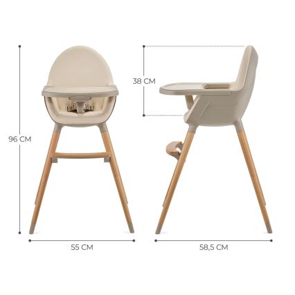 KINDERKRAFT - Silla de comedor para niños FINI2 haya/beige