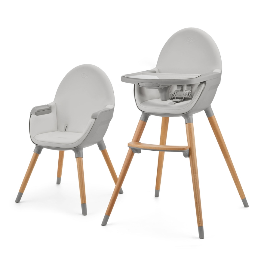 KINDERKRAFT - Silla de comedor para niños FINI2 haya/gris