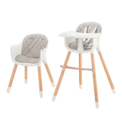 KINDERKRAFT - Silla de comedor para niños SIENNA haya/gris