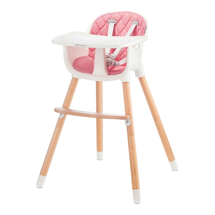 KINDERKRAFT - Silla de comedor para niños SIENNA haya/rosa