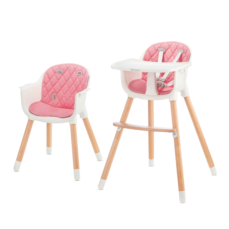 KINDERKRAFT - Silla de comedor para niños SIENNA haya/rosa