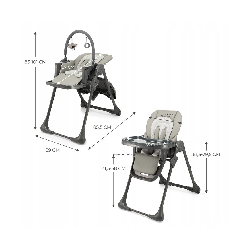 KINDERKRAFT - Silla de comedor para niños TUMMIE gris