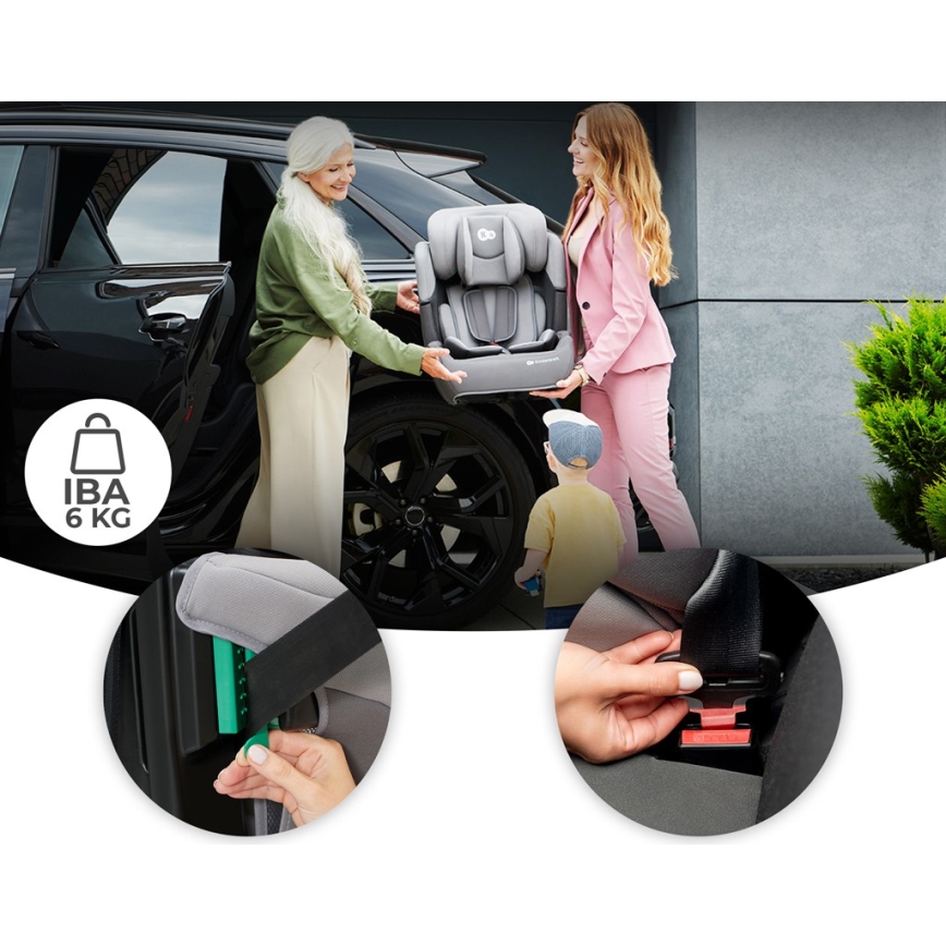 KINDERKRAFT - Silla para coche COMFORT UP i-Tamaño (76-150 cm) gris claro