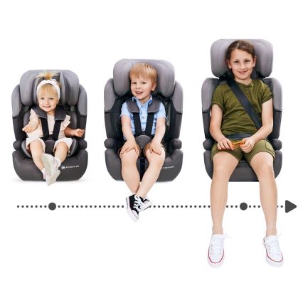 KINDERKRAFT - Silla para coche COMFORT UP i-Tamaño (76-150 cm) gris claro