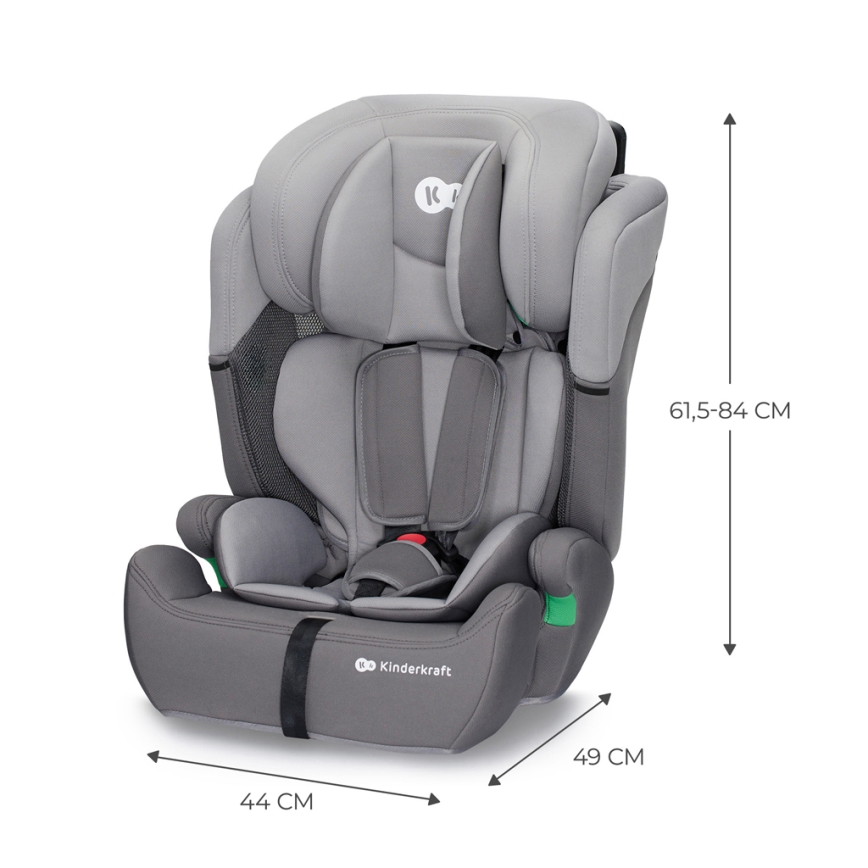 KINDERKRAFT - Silla para coche COMFORT UP i-Tamaño (76-150 cm) gris claro