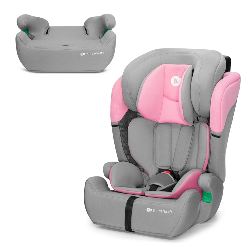 KINDERKRAFT - Silla para coche COMFORT UP i-Tamaño (76-150 cm) gris/rosa