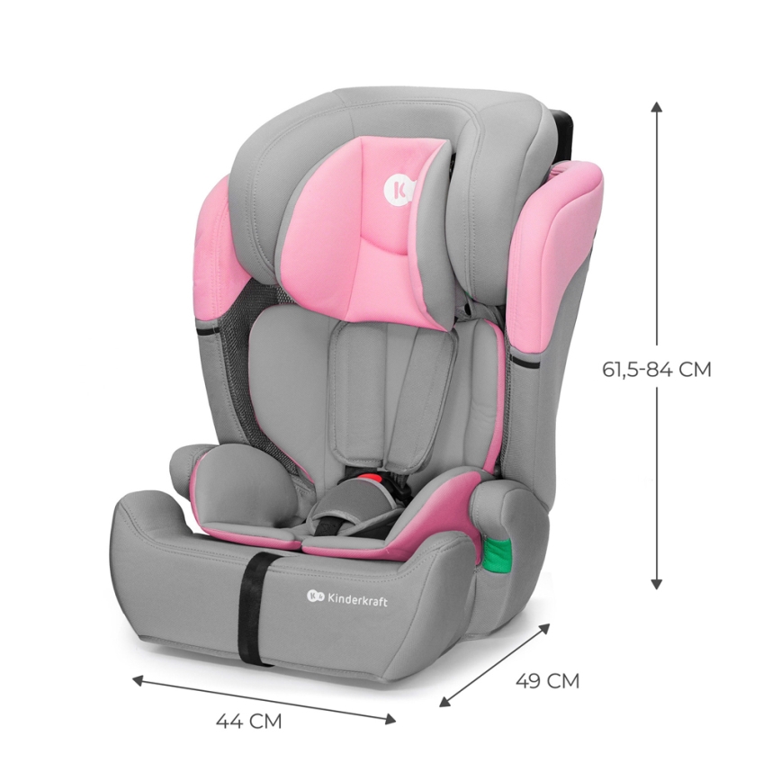 KINDERKRAFT - Silla para coche COMFORT UP i-Tamaño (76-150 cm) gris/rosa