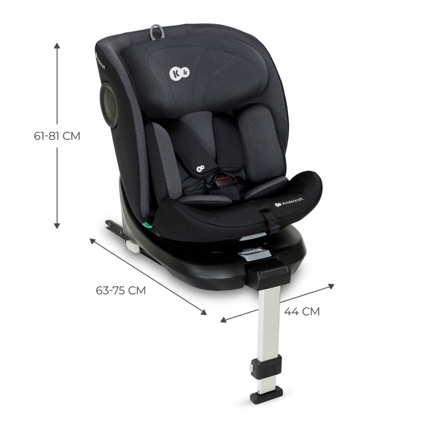 KINDERKRAFT - Silla para coche I-360 i-Tamaño (40-150 cm) negro