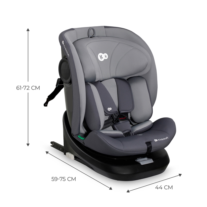 KINDERKRAFT - Silla para coche I-GROW i-Tamaño (40-150 cm) gris